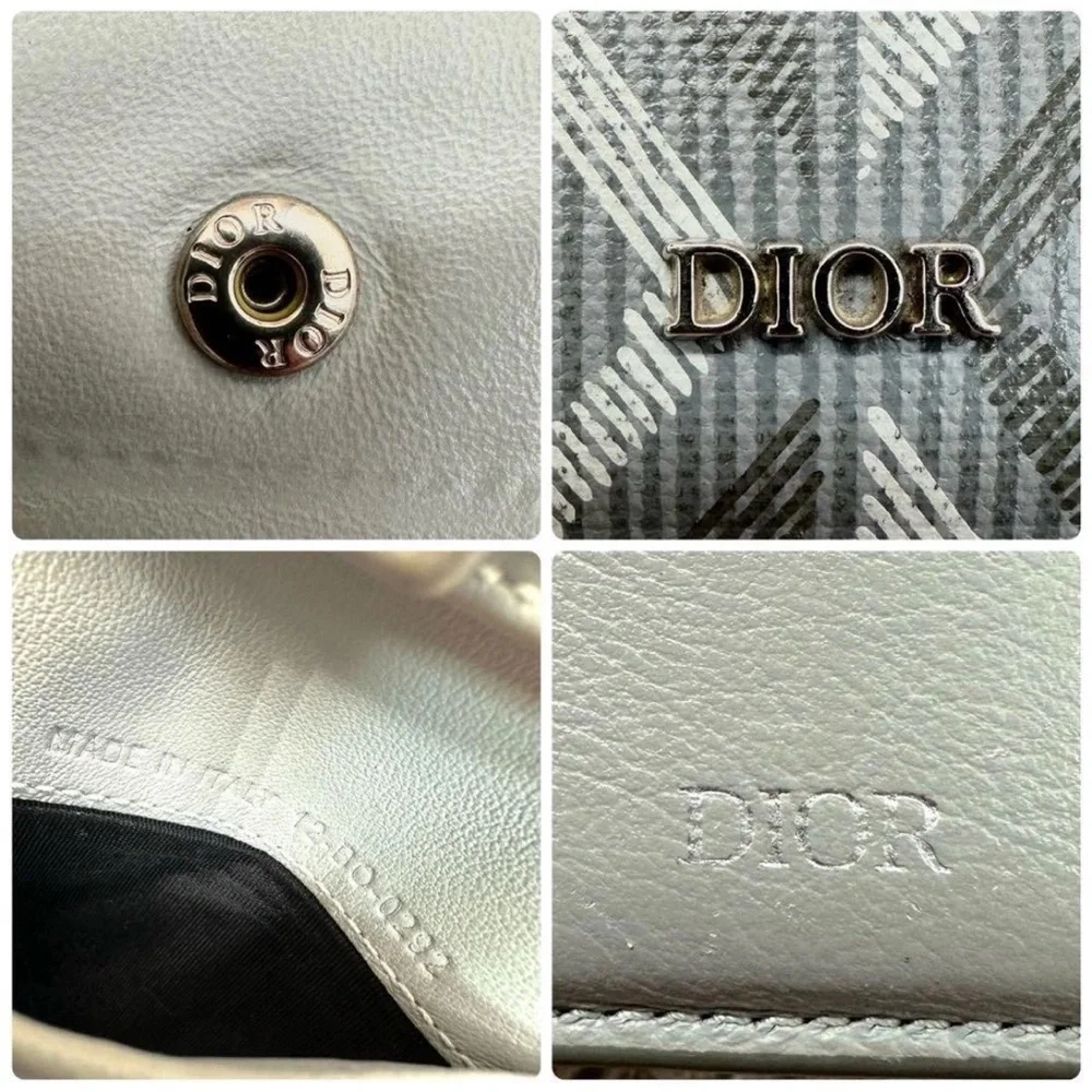 Dior Metallic Gray Patterned Wallet